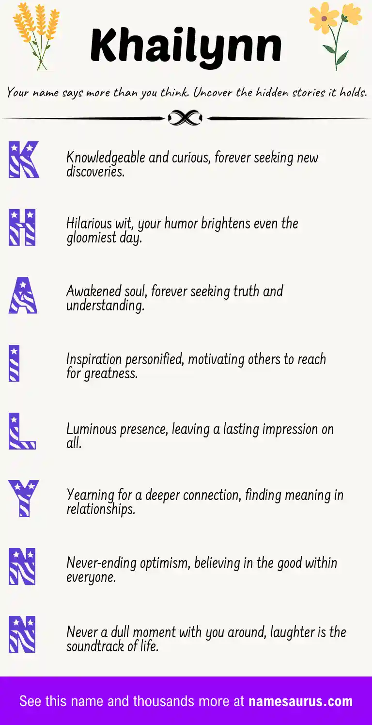 Acrostic poem about Khailynn.