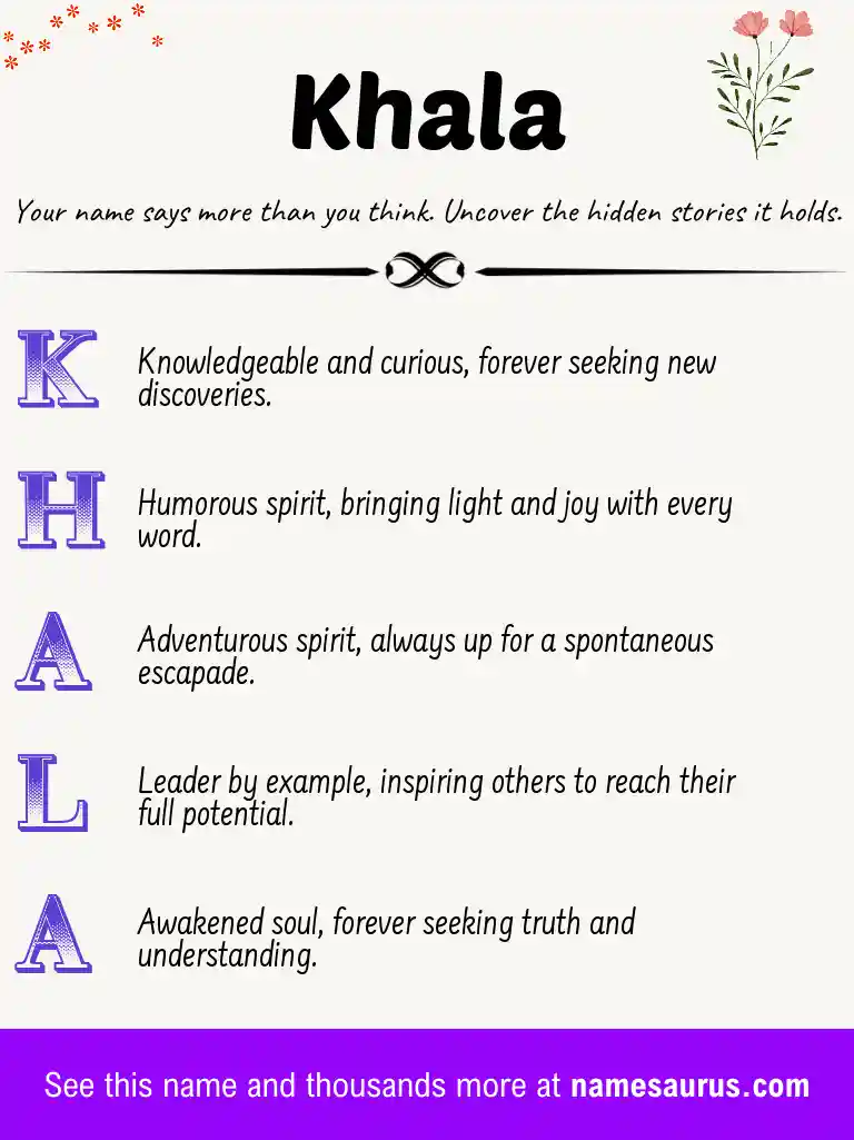Acrostic poem about Khala.
