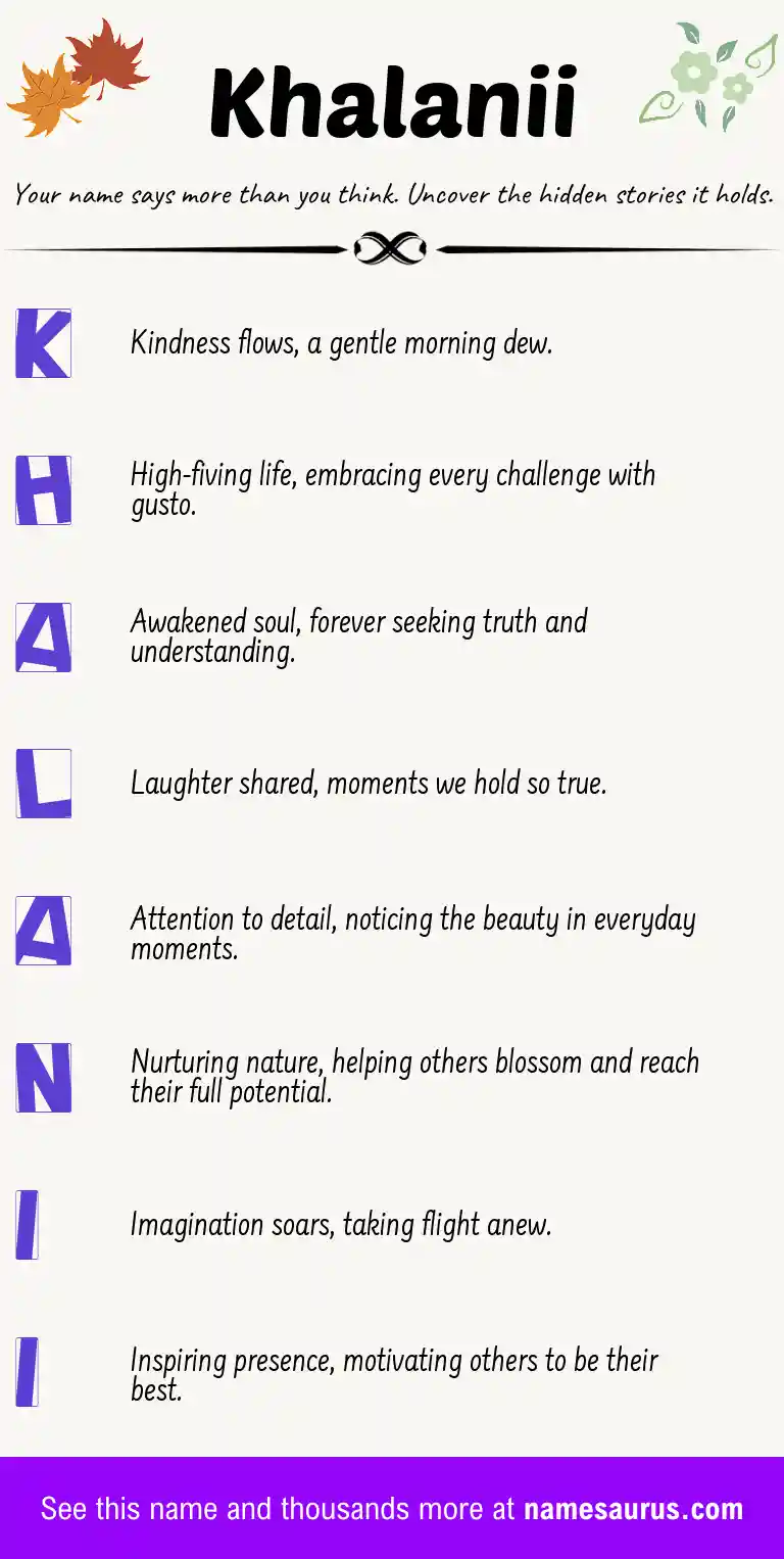 Acrostic poem about Khalanii.