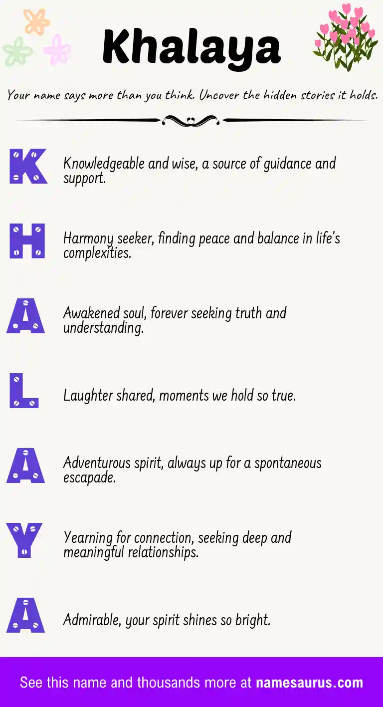 Acrostic poem about Khalaya.
