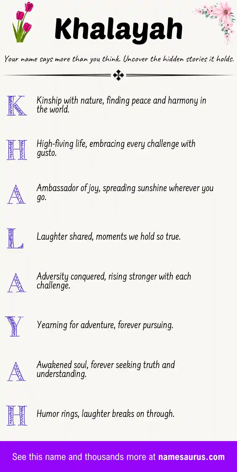Acrostic poem about Khalayah.