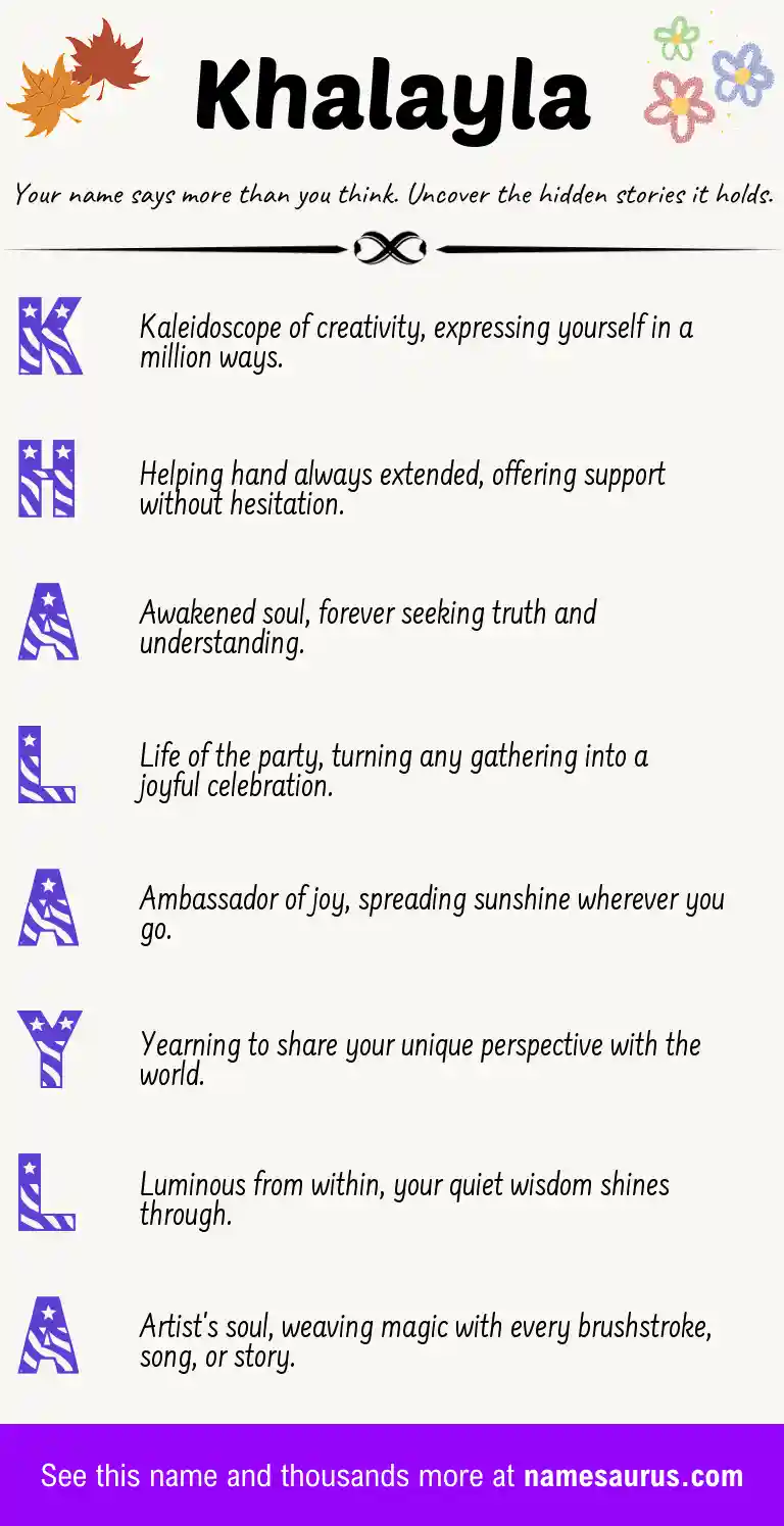 Acrostic poem about Khalayla.