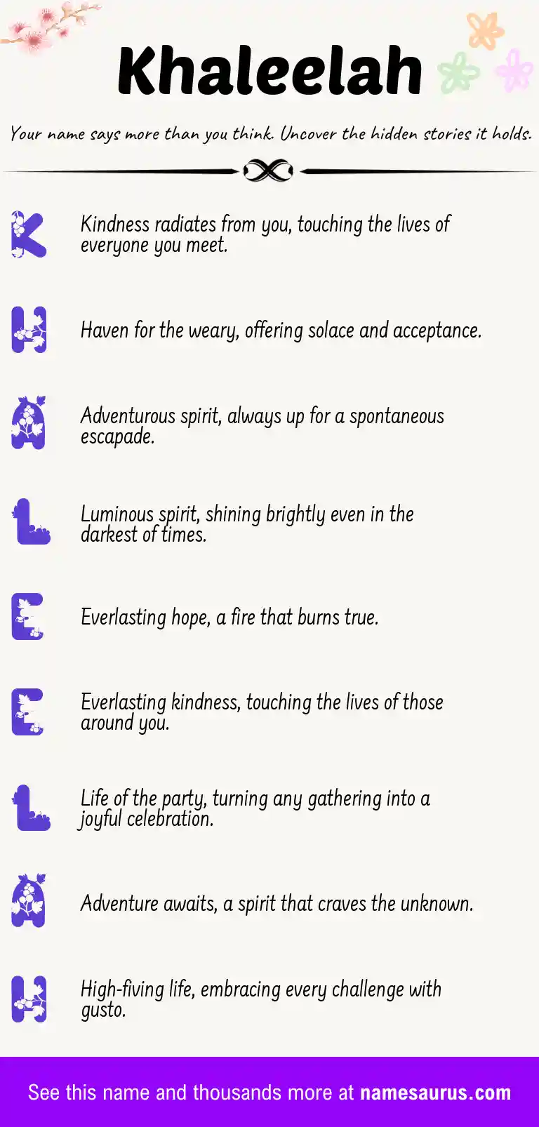 Acrostic poem about Khaleelah.