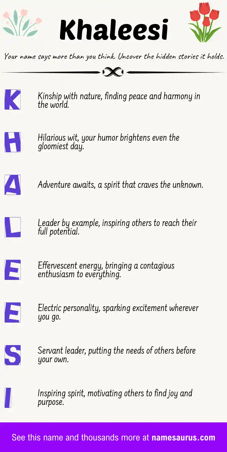 Acrostic poem about Khaleesi.