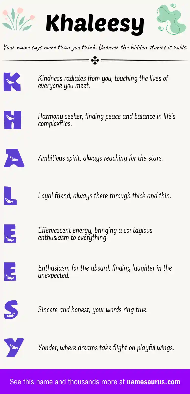 Acrostic poem about Khaleesy.