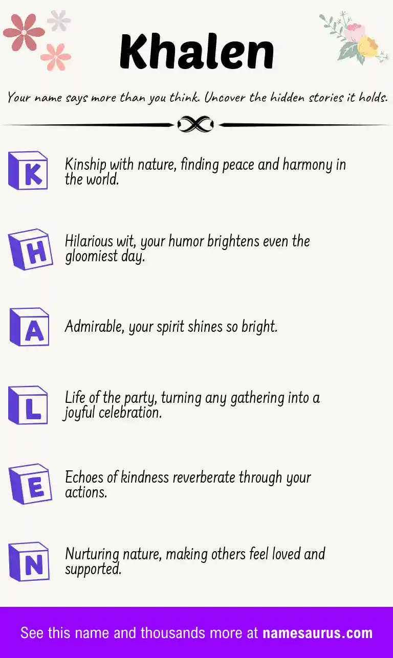Acrostic poem about Khalen.