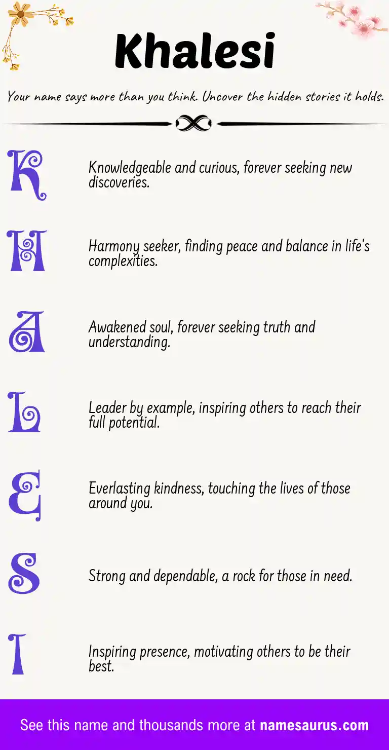 Acrostic poem about Khalesi.