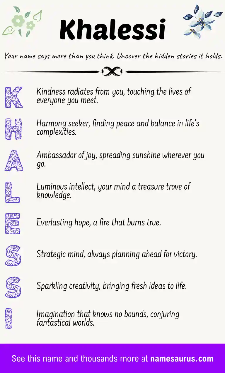 Acrostic poem about Khalessi.