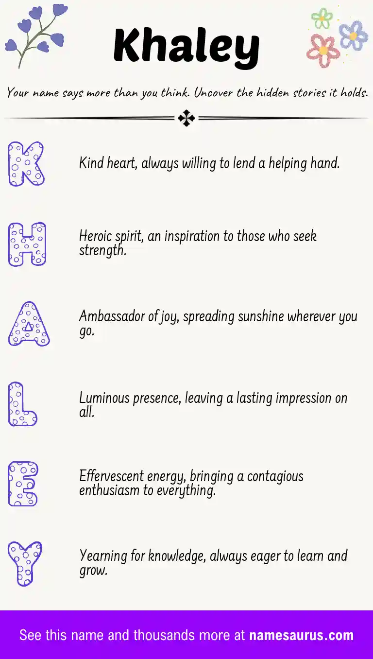 Acrostic poem about Khaley.