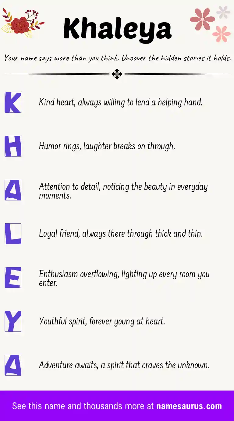 Acrostic poem about Khaleya.