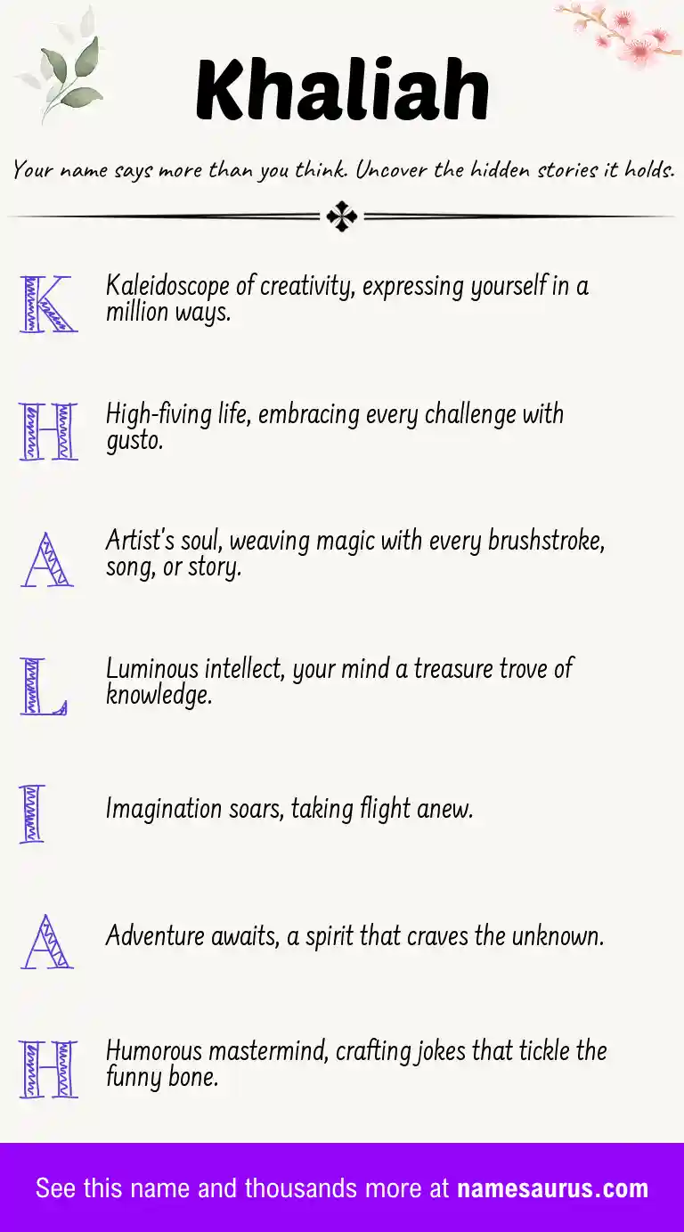 Acrostic poem about Khaliah.