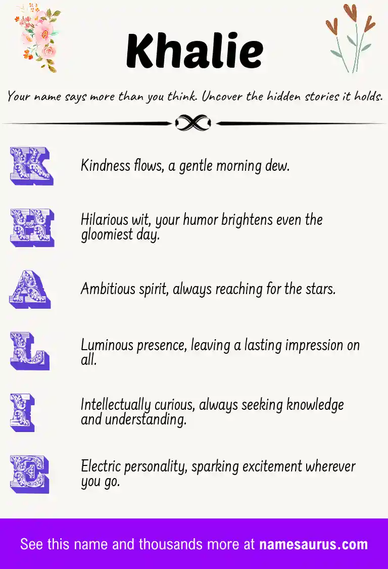 Acrostic poem about Khalie.