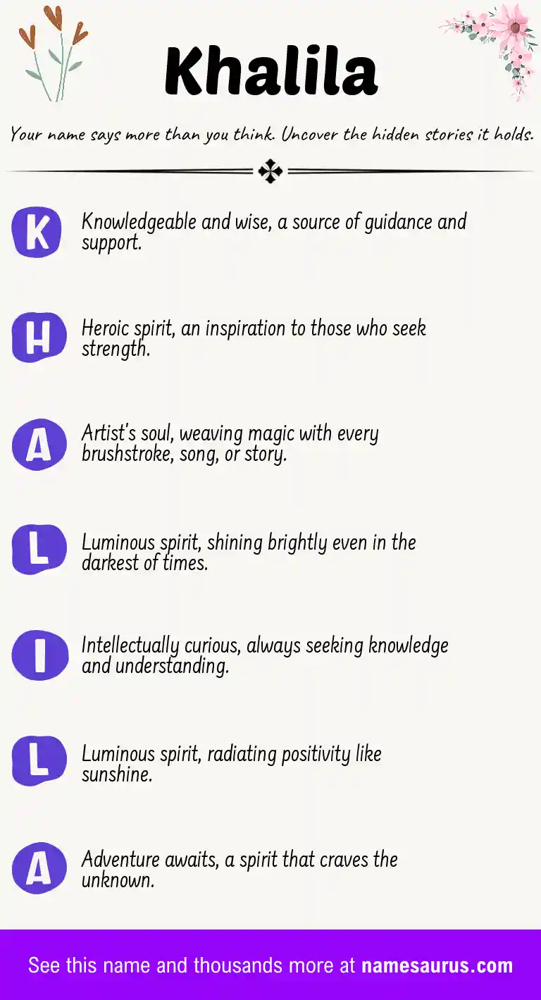 Acrostic poem about Khalila.