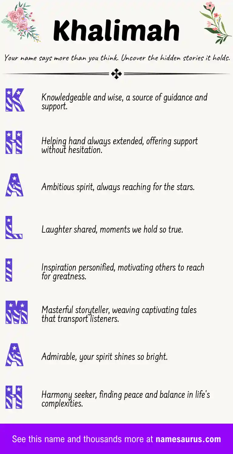 Acrostic poem about Khalimah.