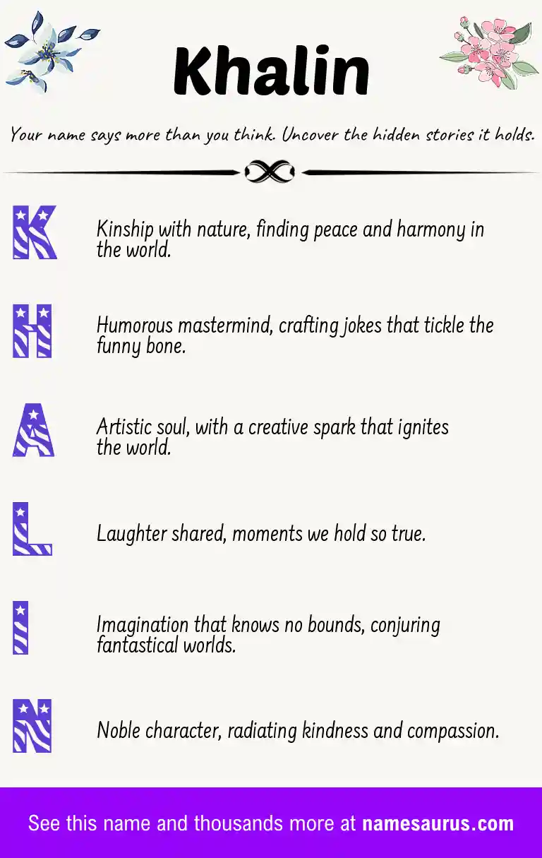 Acrostic poem about Khalin.