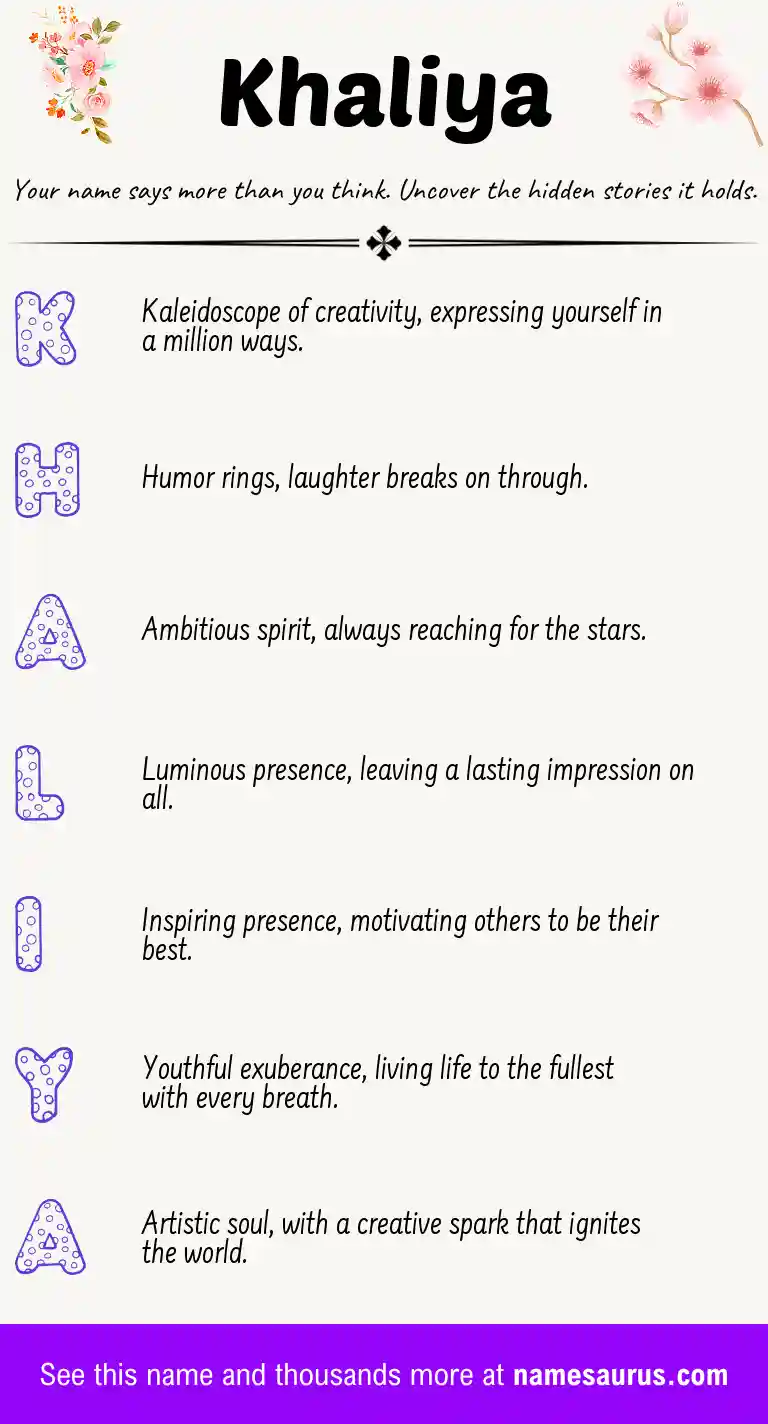 Acrostic poem about Khaliya.