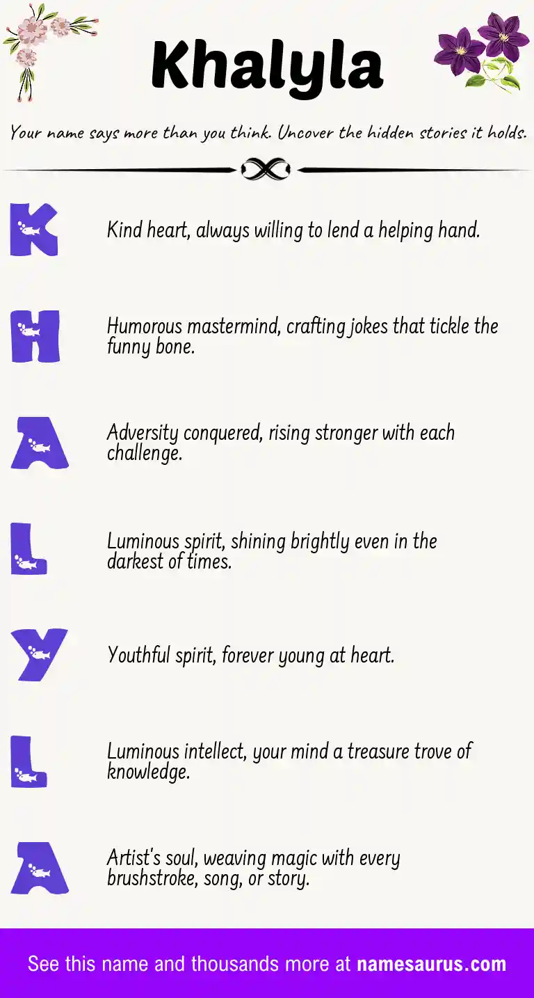 Acrostic poem about Khalyla.