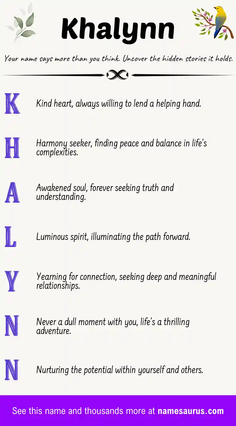Acrostic poem about Khalynn.