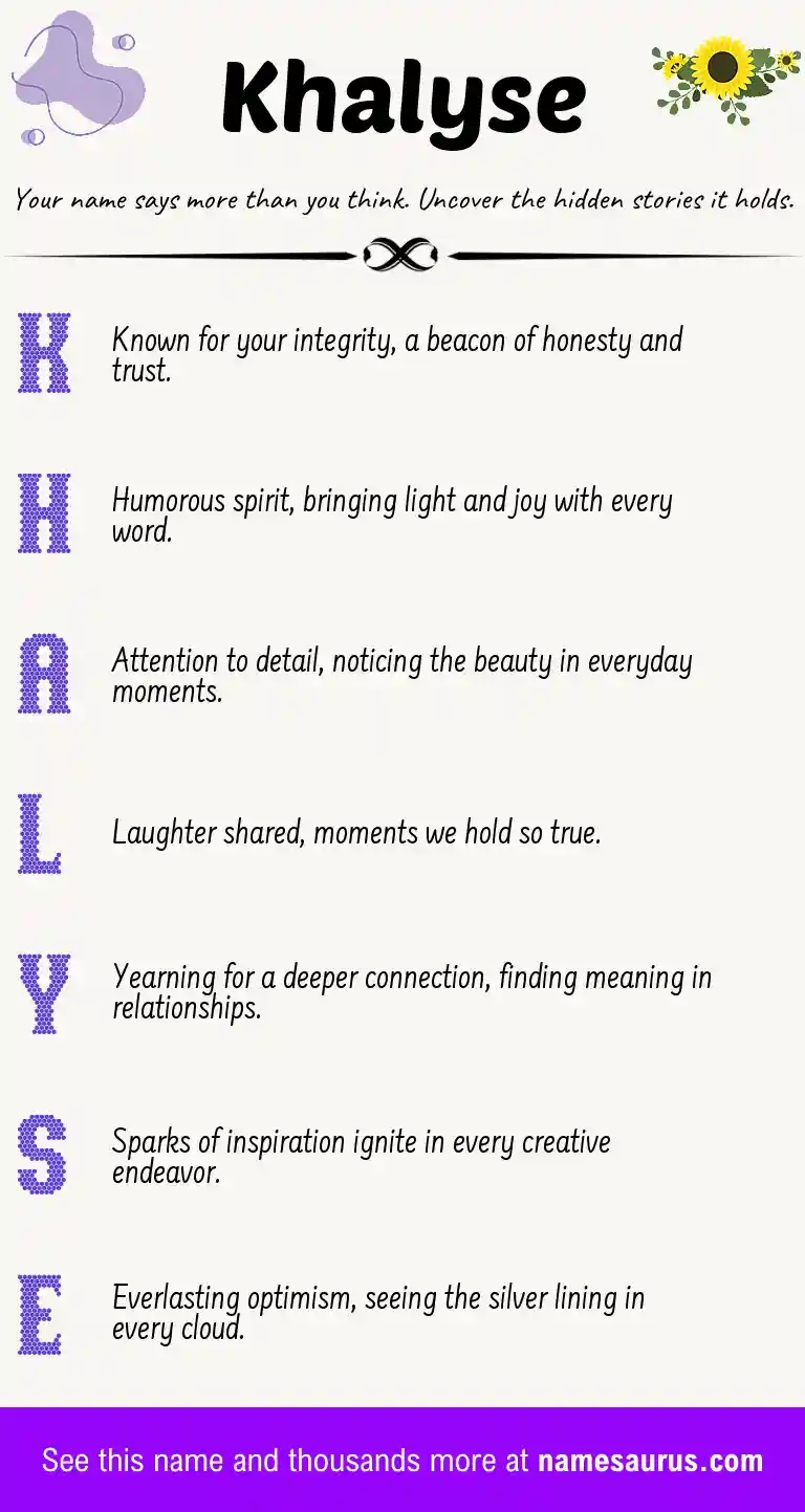 Acrostic poem about Khalyse.
