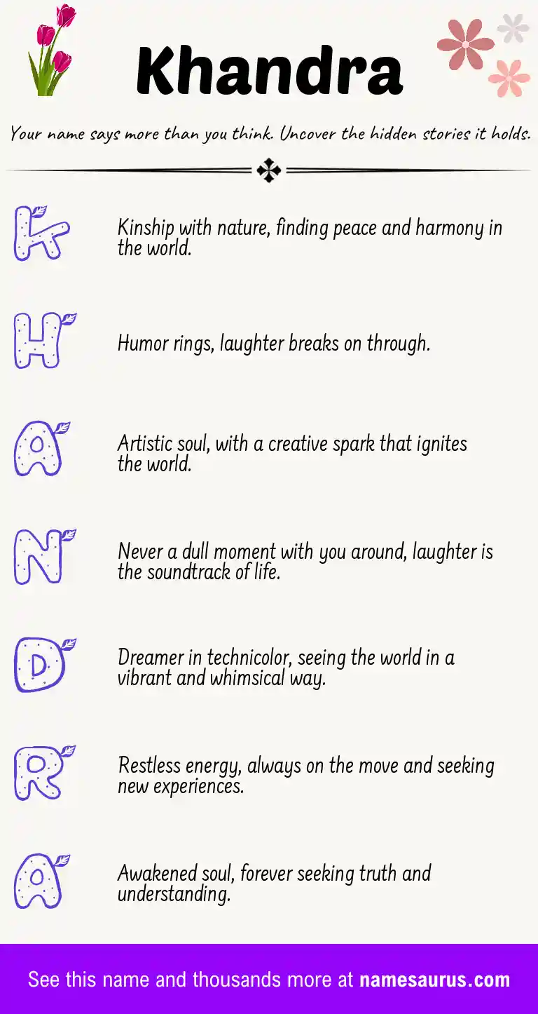 Acrostic poem about Khandra.