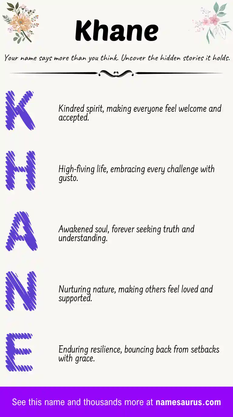 Acrostic poem about Khane.