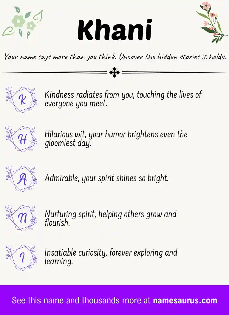 Acrostic poem about Khani.