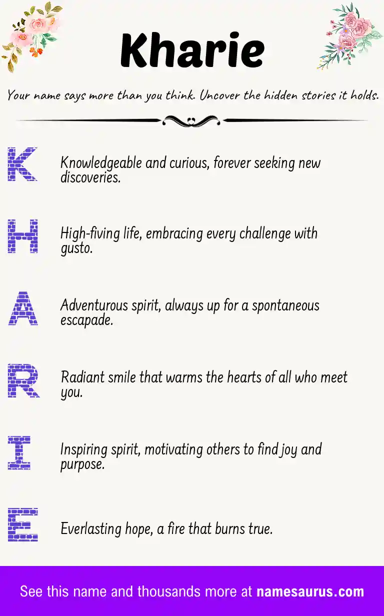 Acrostic poem about Kharie.