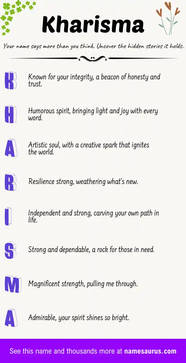 Acrostic poem about Kharisma.