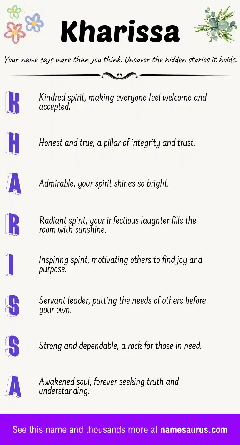 Acrostic poem about Kharissa.