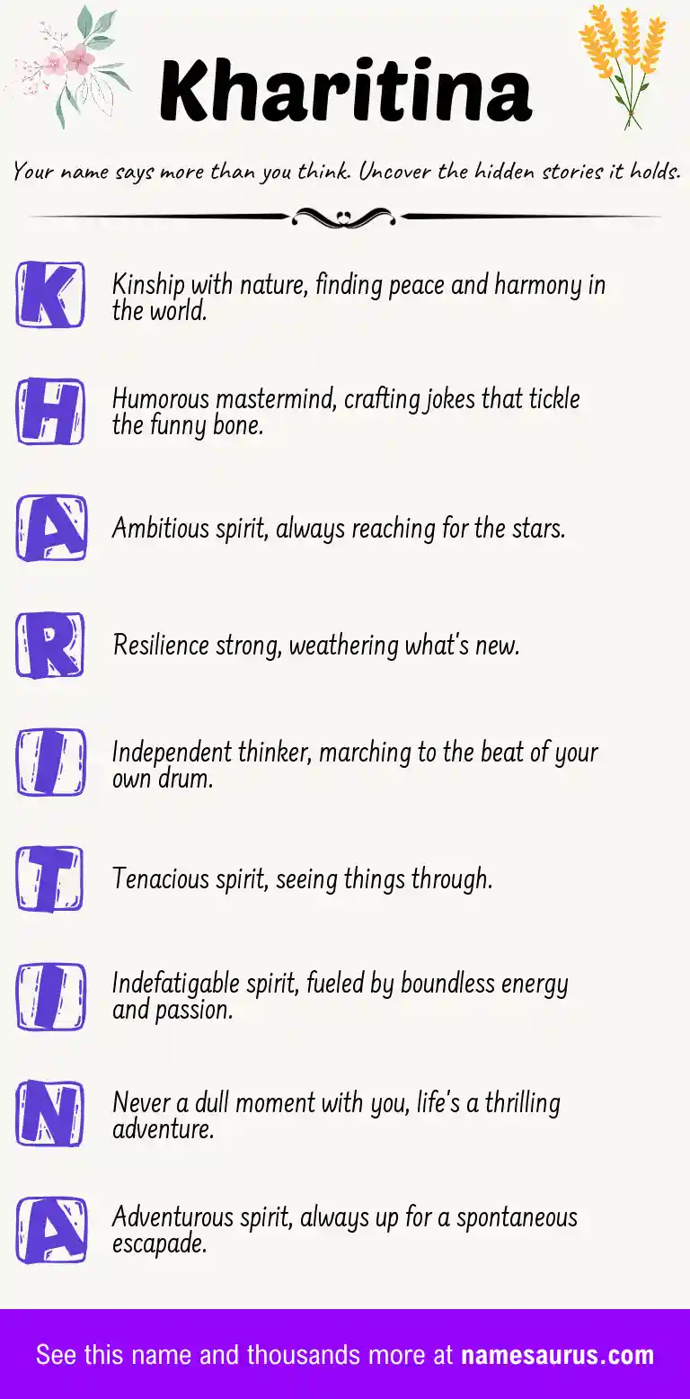 Acrostic poem about Kharitina.