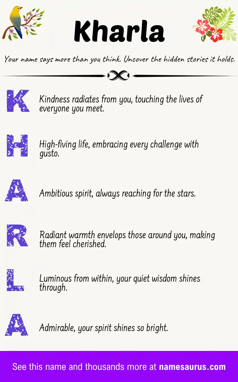 Acrostic poem about Kharla.