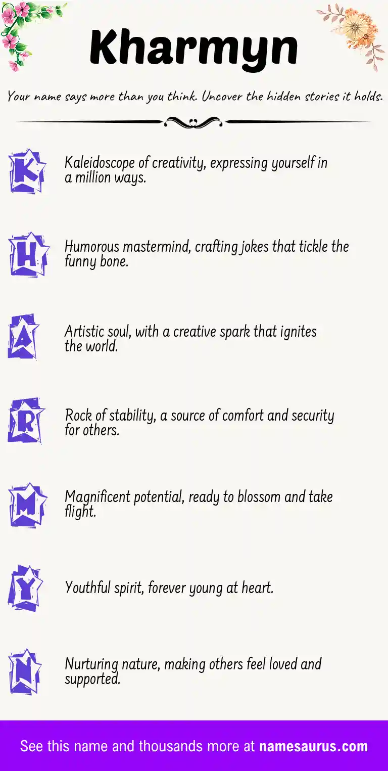 Acrostic poem about Kharmyn.