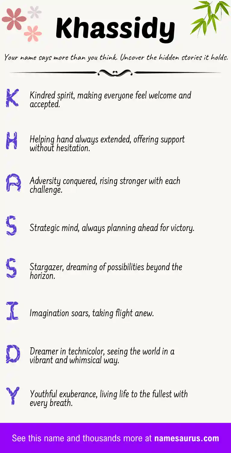 Acrostic poem about Khassidy.