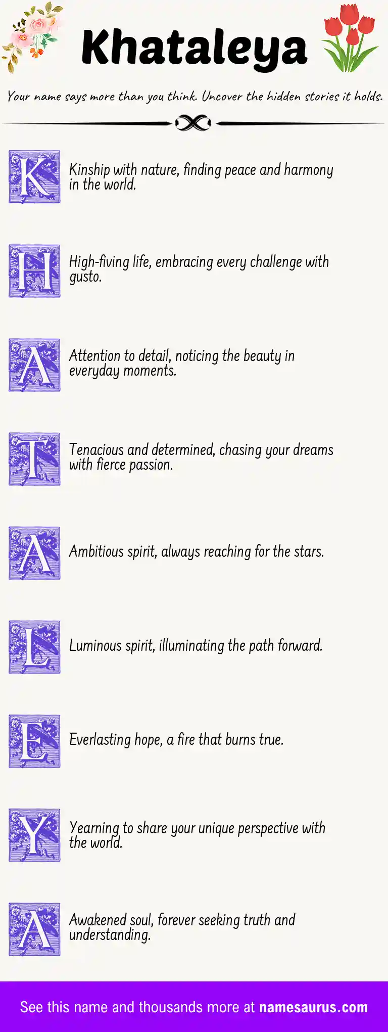Acrostic poem about Khataleya.