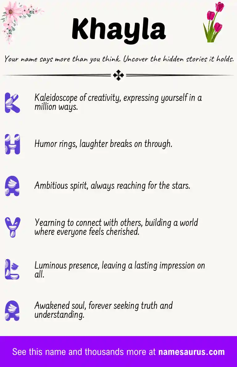 Acrostic poem about Khayla.