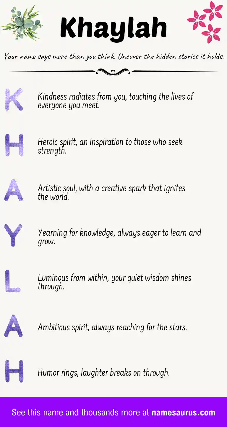 Acrostic poem about Khaylah.
