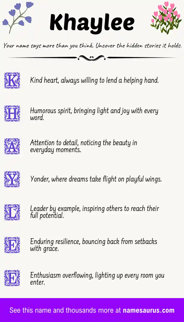 Acrostic poem about Khaylee.