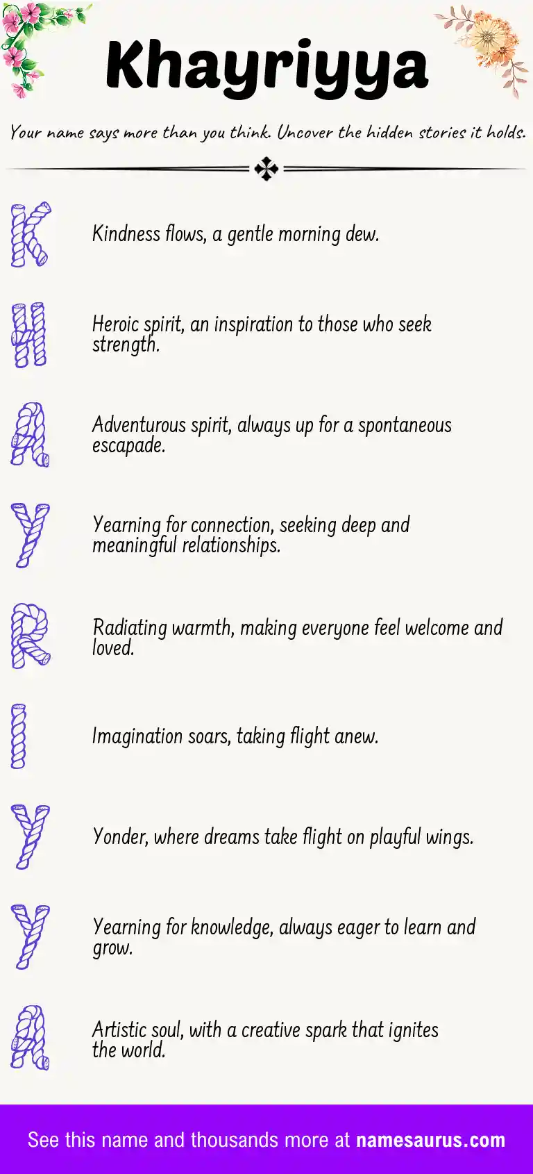 Acrostic poem about Khayriyya.