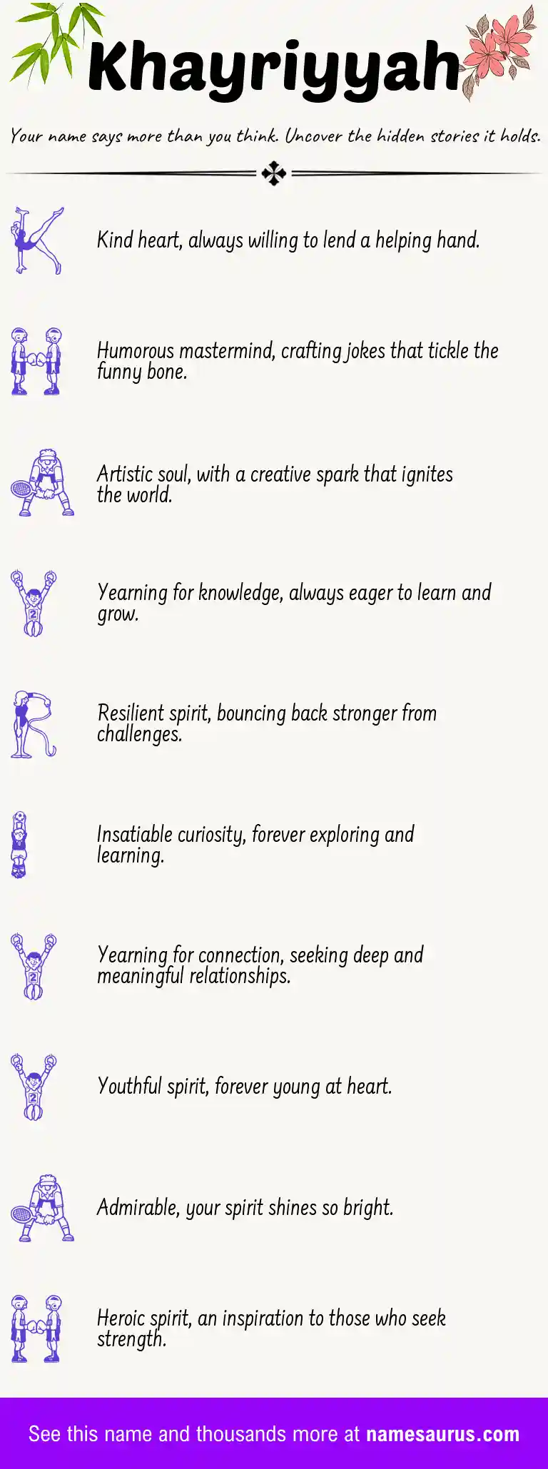Acrostic poem about Khayriyyah.