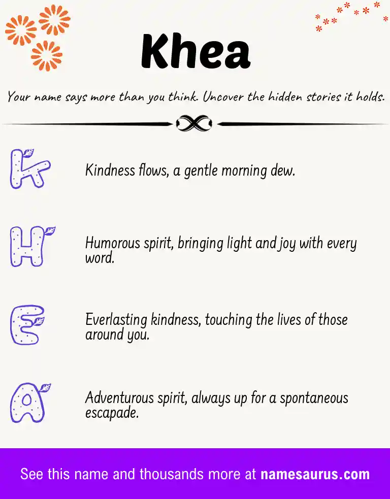 Acrostic poem about Khea.