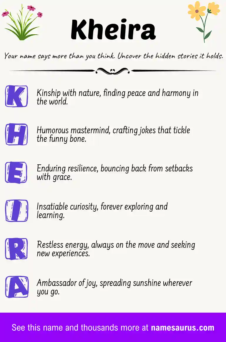 Acrostic poem about Kheira.