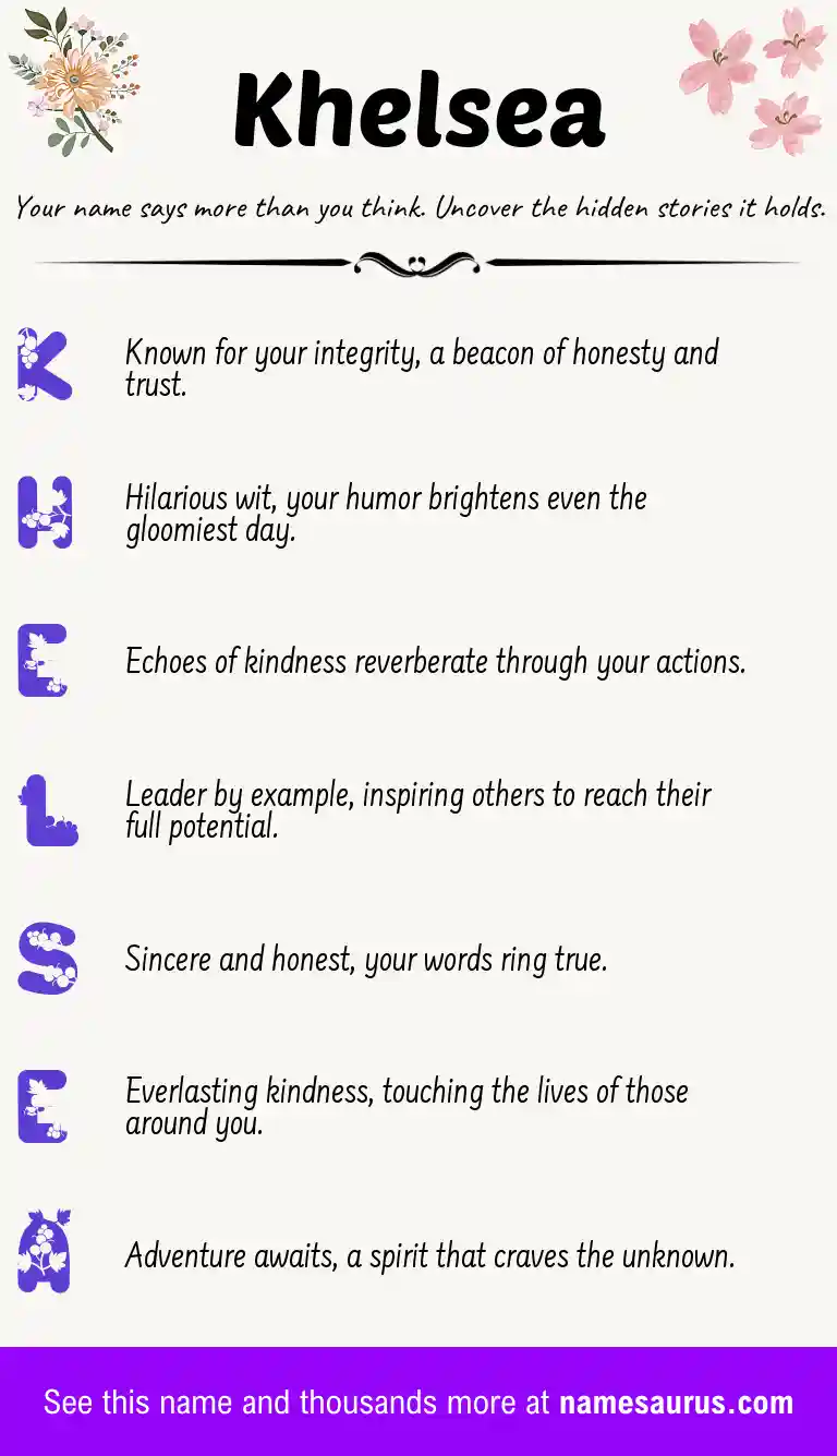 Acrostic poem about Khelsea.