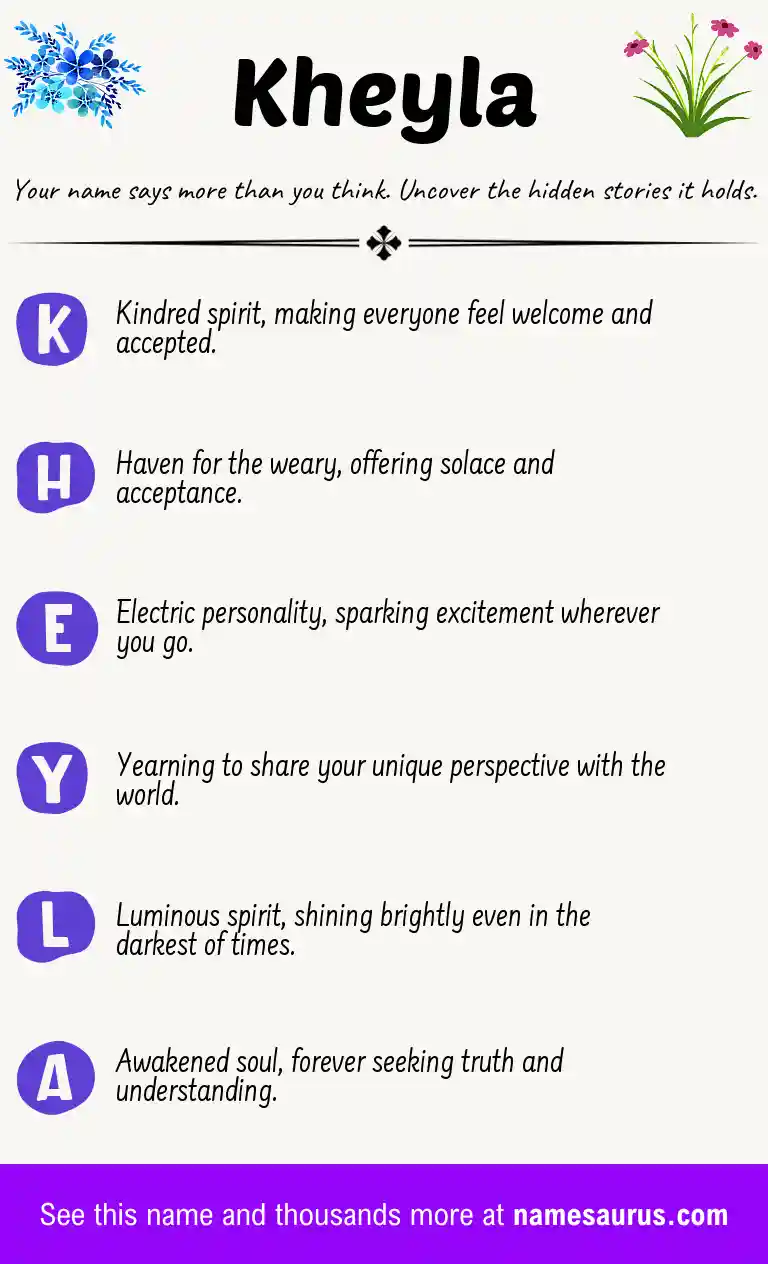 Acrostic poem about Kheyla.