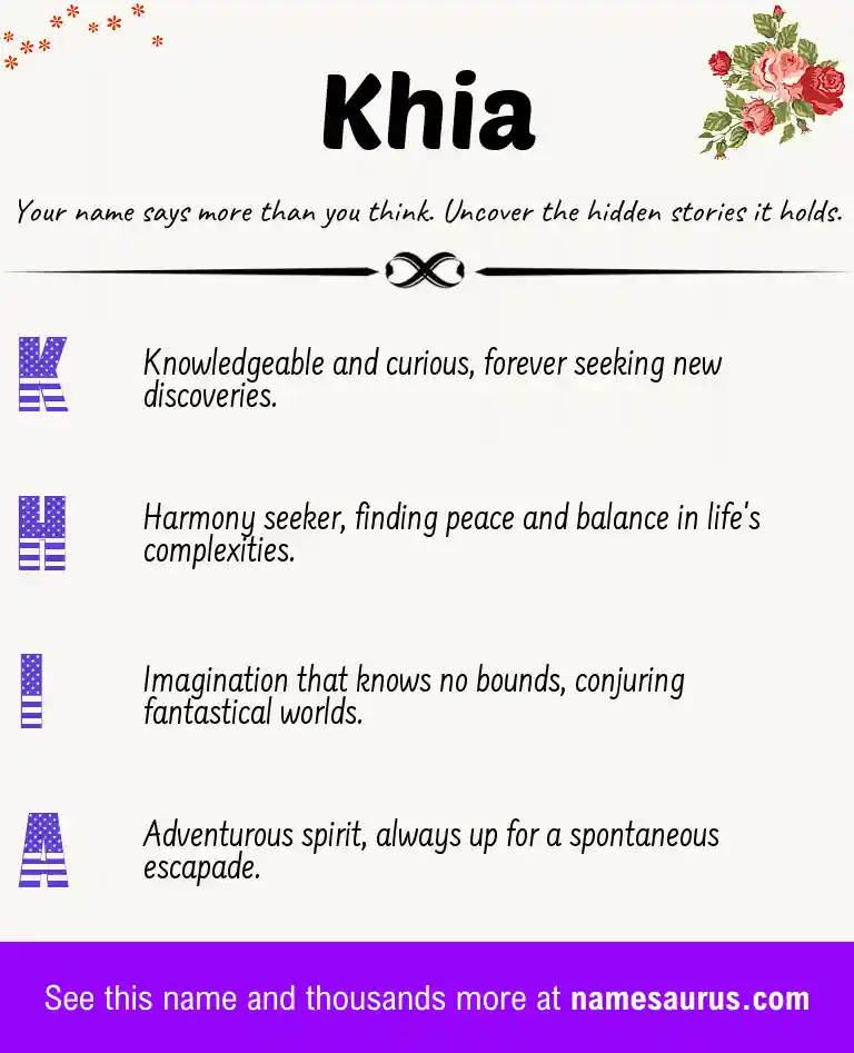 Acrostic poem about Khia.