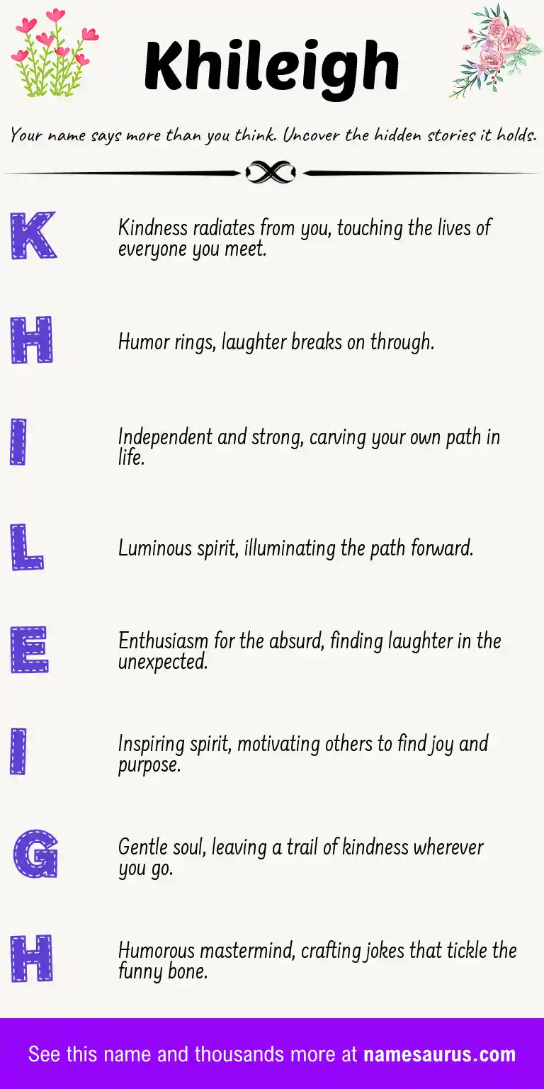 Acrostic poem about Khileigh.