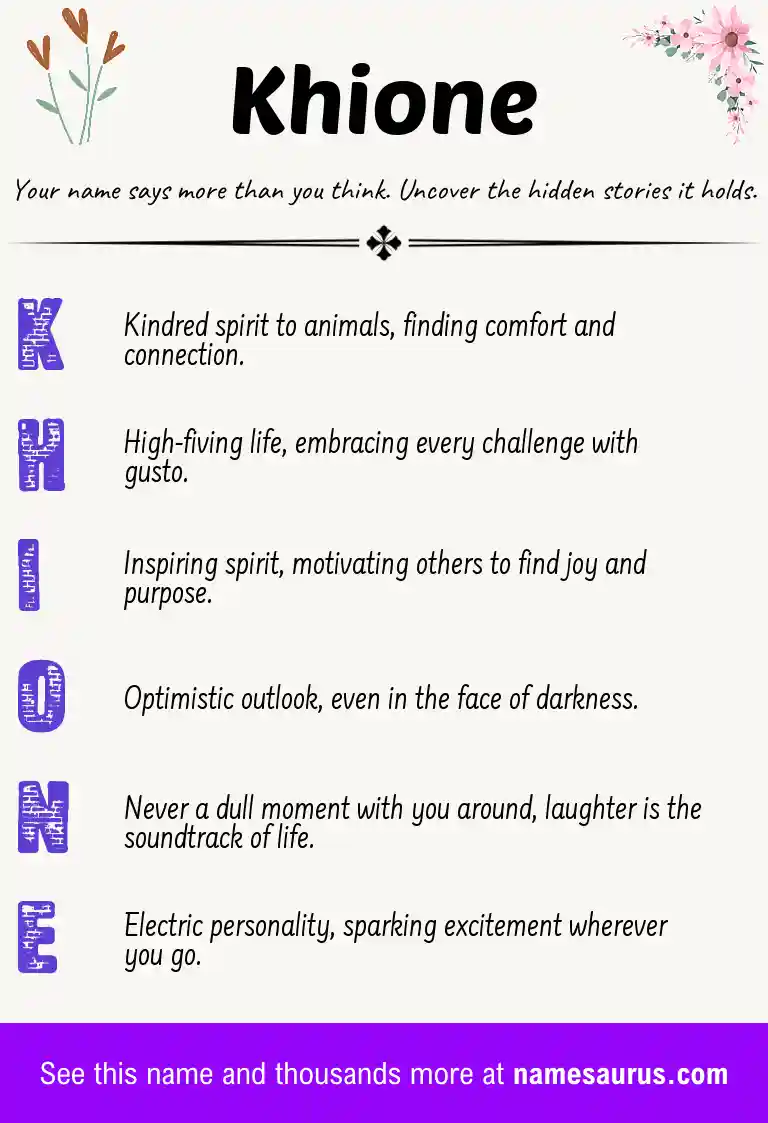 Acrostic poem about Khione.