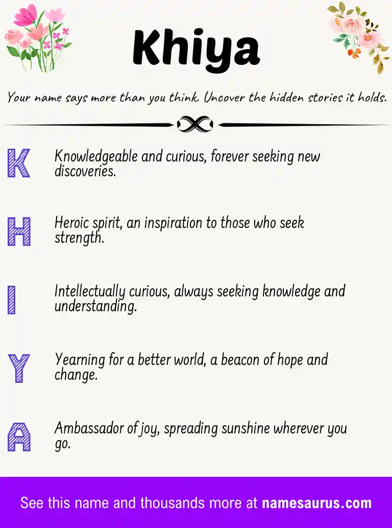 Acrostic poem about Khiya.