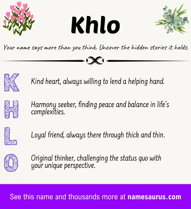 Acrostic poem about Khlo.