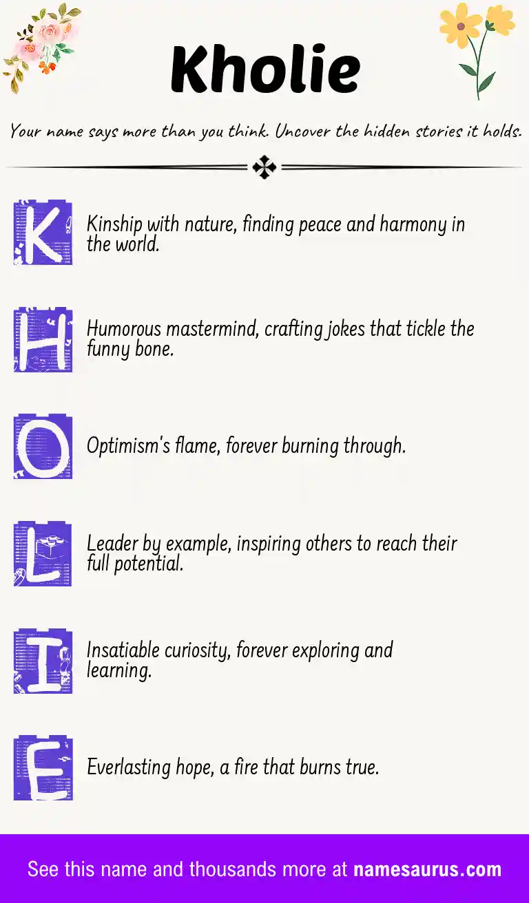 Acrostic poem about Kholie.