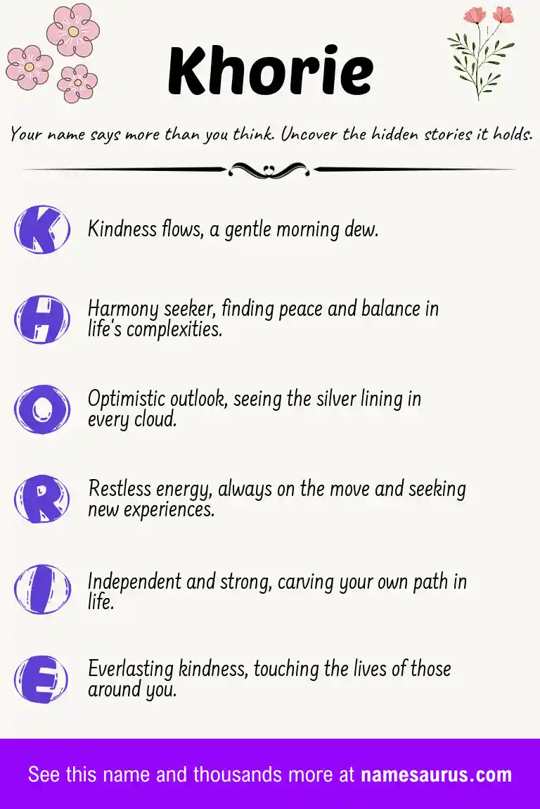 Acrostic poem about Khorie.